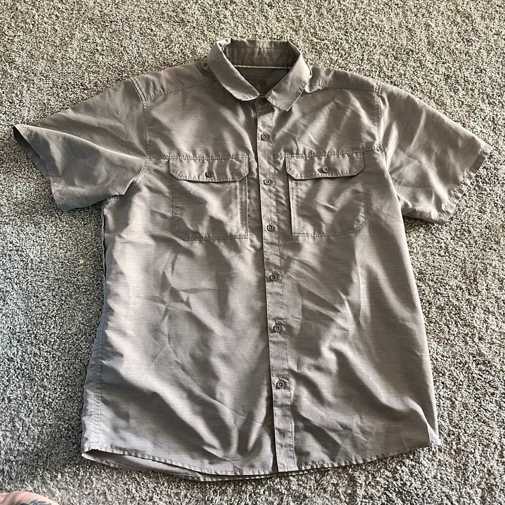 Mountain Hardwear Gray Button Down Shirt Size Large Mens